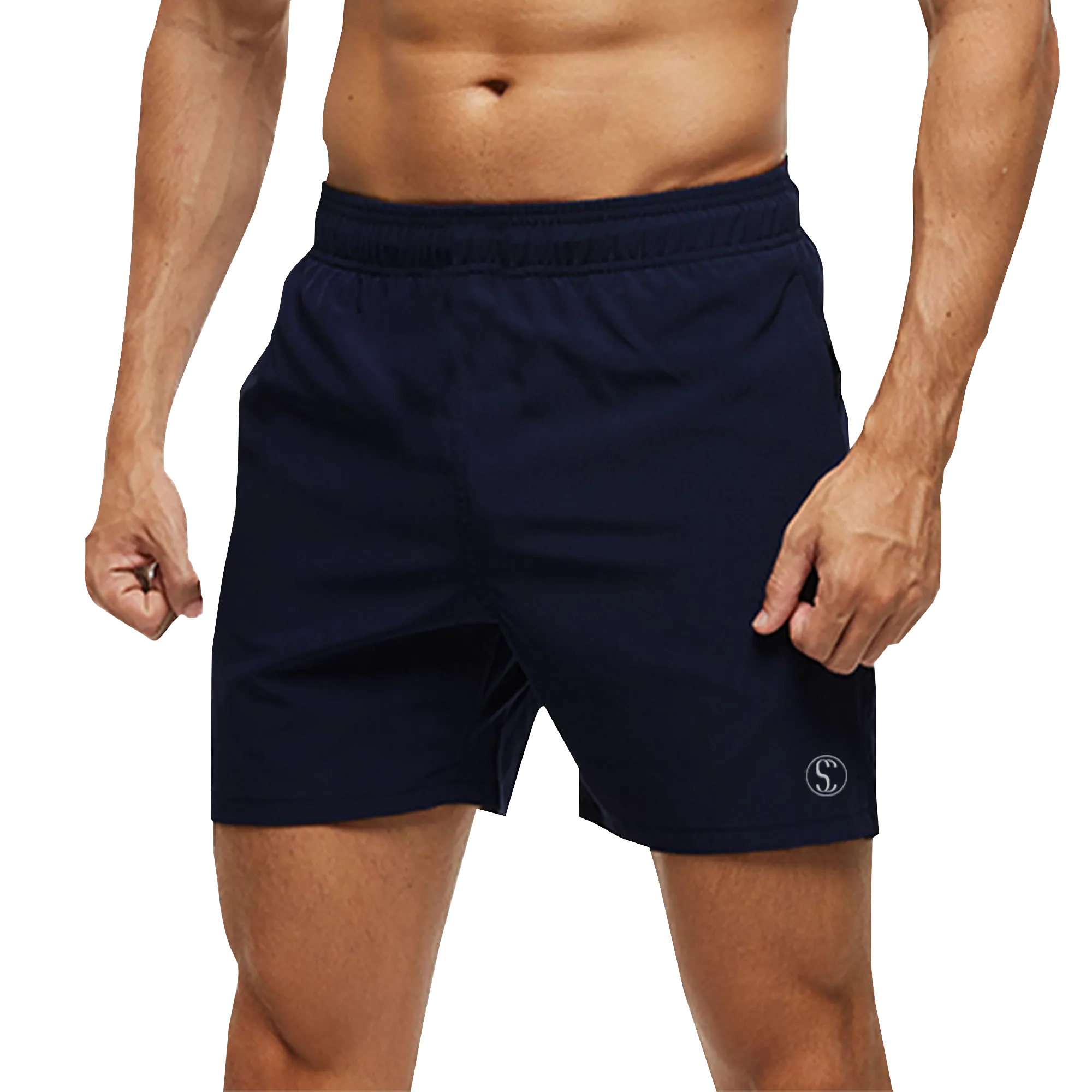 Men's Blue Cotton Gym Shorts