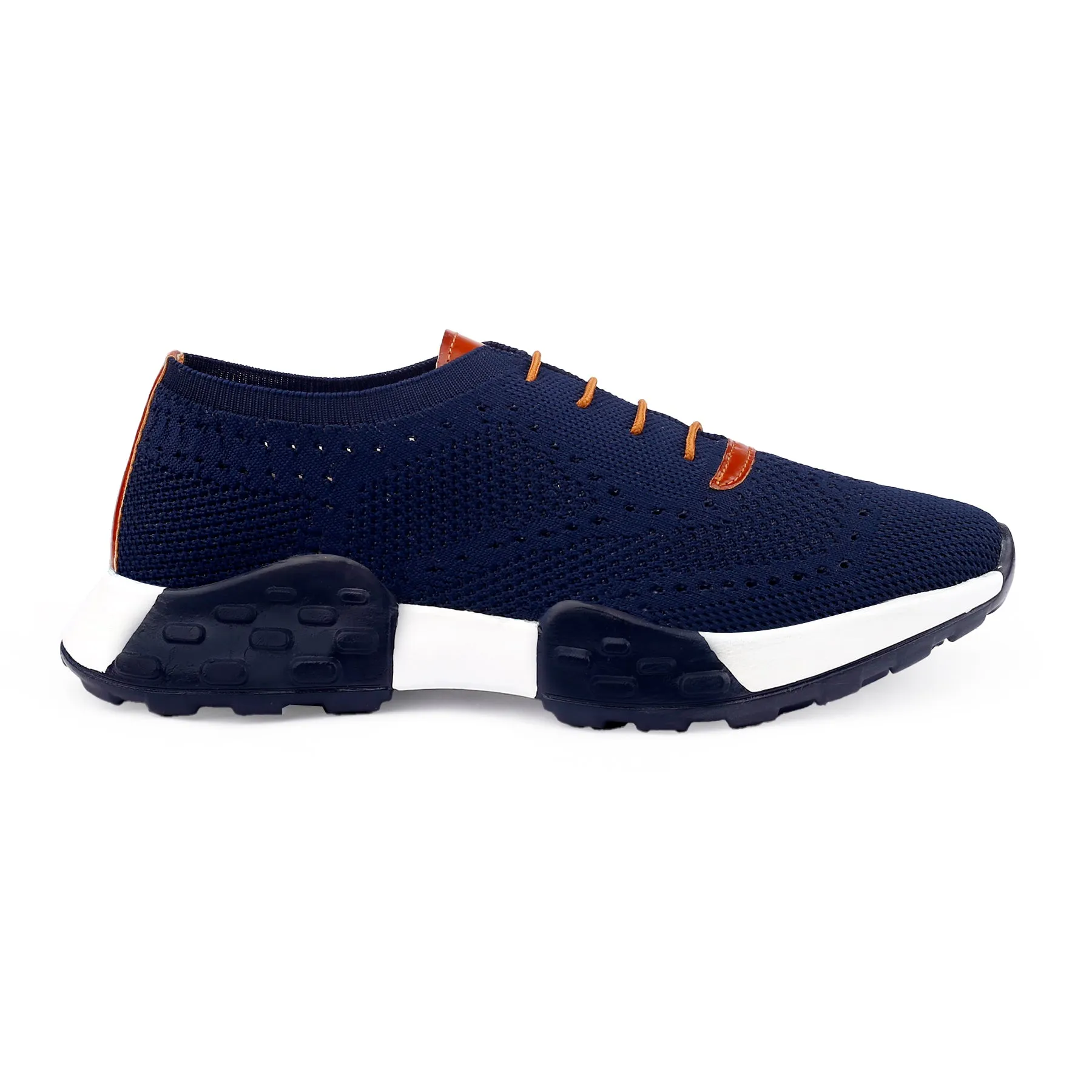 Men's Knitted Upper Casual Brogues Lace-Up Shoes