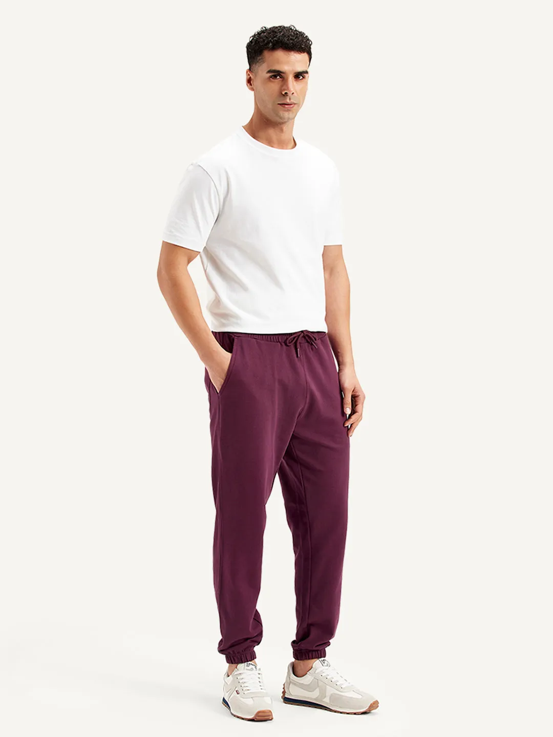 Men's Purple Regular Fit Joggers