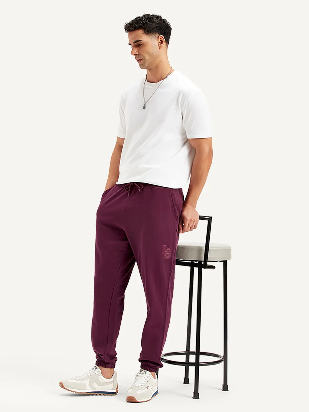 Men's Purple Regular Fit Joggers