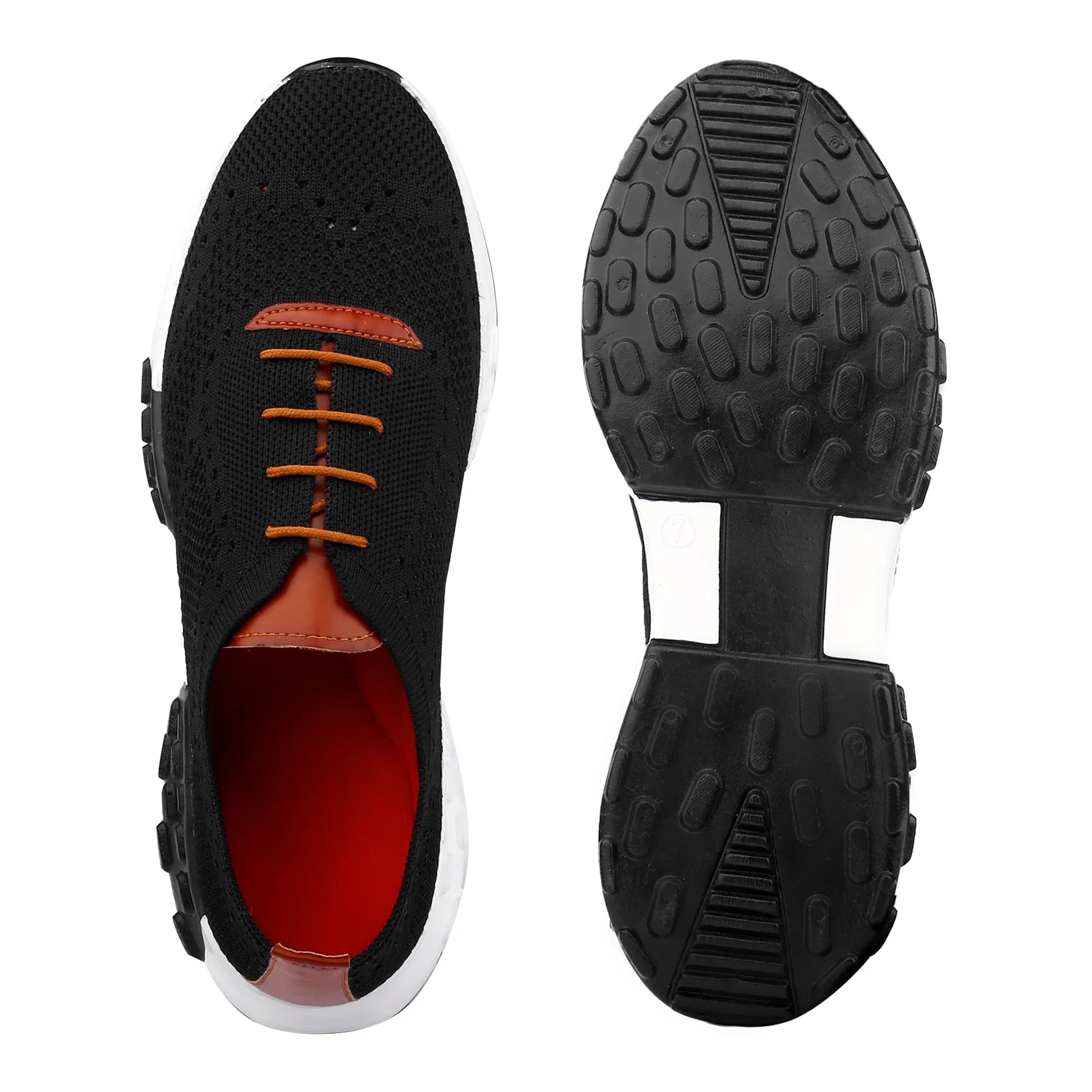 Men's Stylish Breathable Knitted Casual Sports Lace-Up Shoes