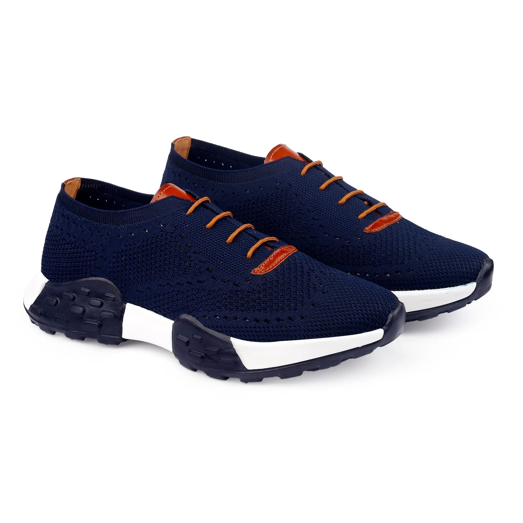 Men's Stylish Breathable Knitted Casual Sports Lace-Up Shoes