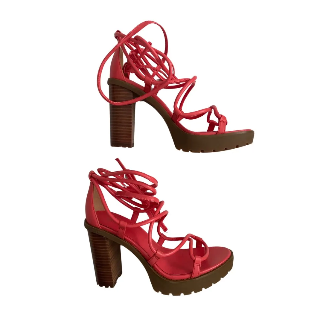 MICHAEL KORS Vero Lug Platform Sandals Coral