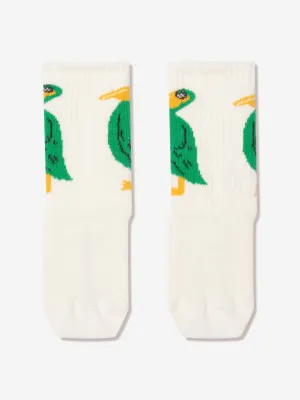 Mini Rodini Kids Pelican Anti Slip Socks in White