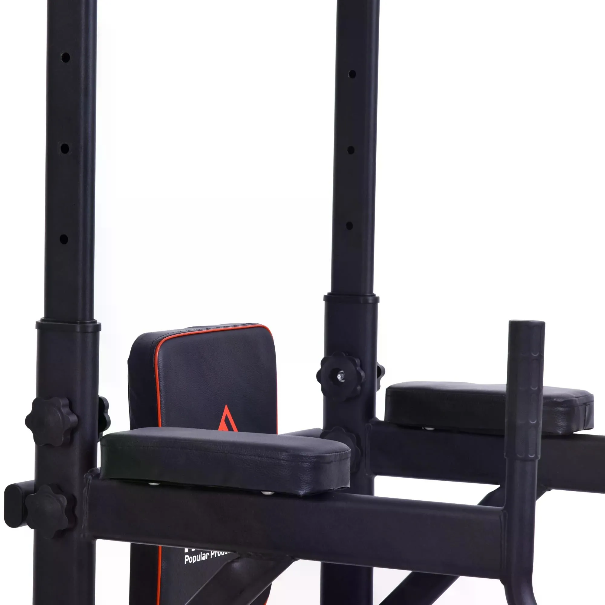 Multifunction Power Tower Home Workout Dip Station w/ Sit-up Bench Push-up Bars and Tension Ropes Fitness Equipment Office Gym Training