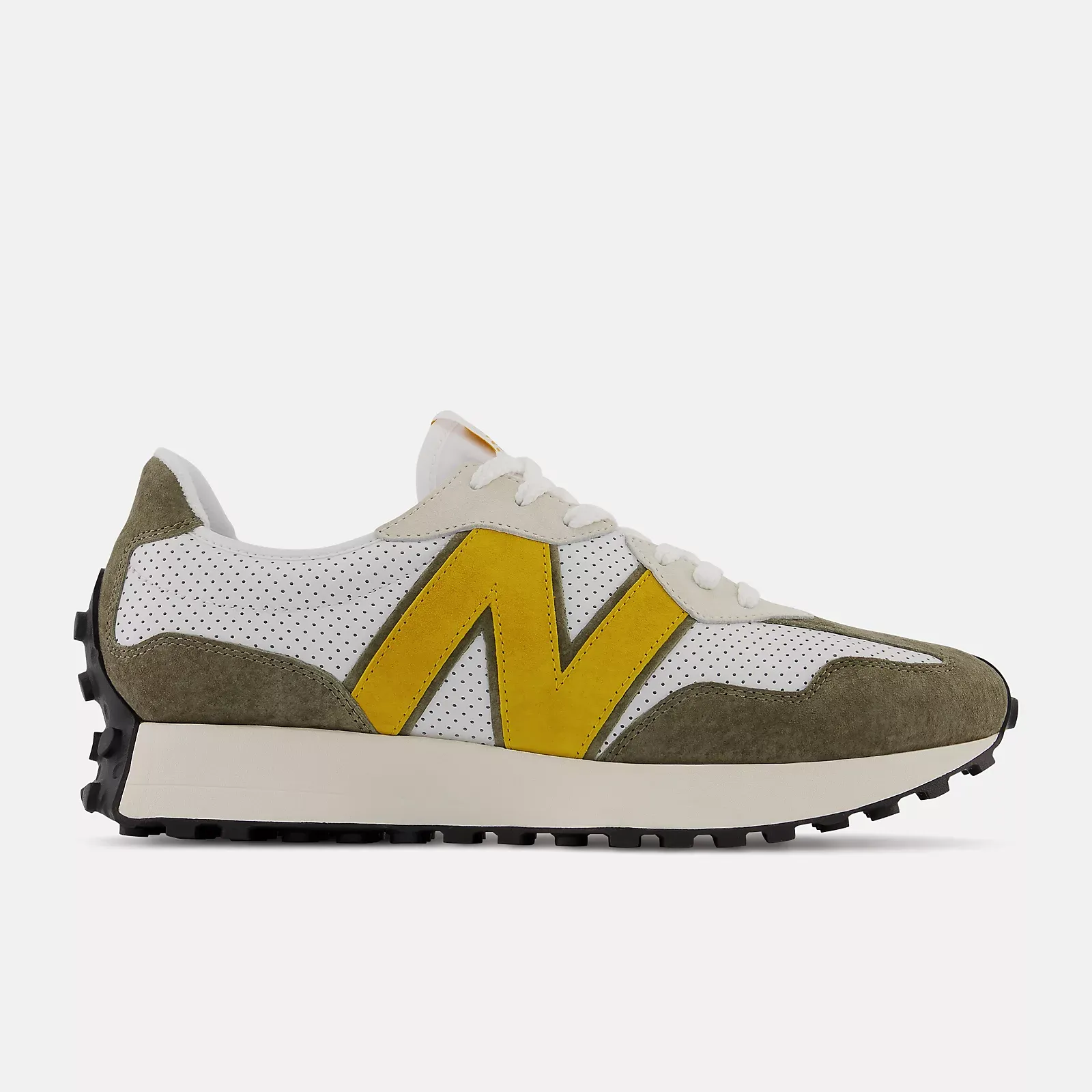 New Balance Men's 327 Shoes - White / Varsity Gold