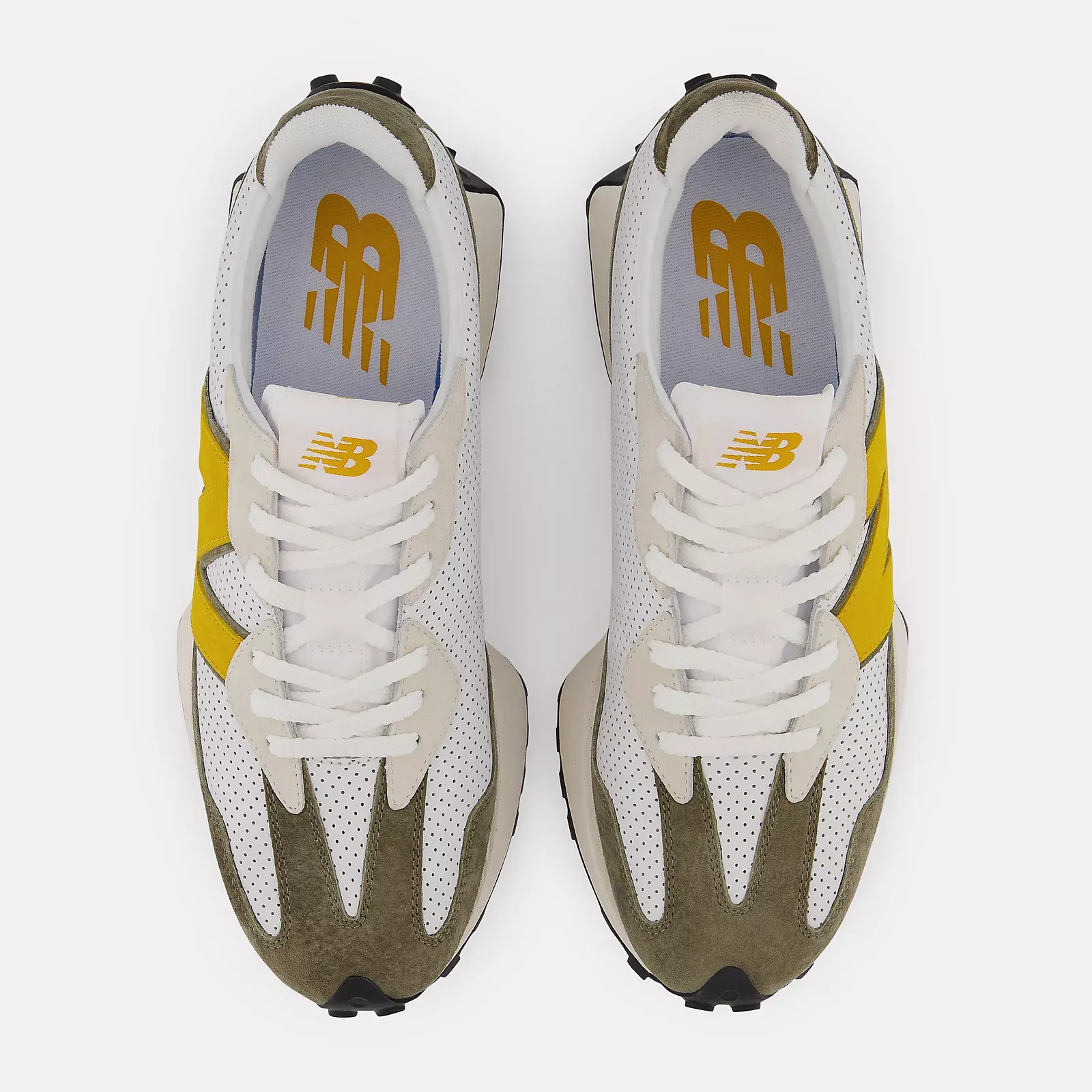 New Balance Men's 327 Shoes - White / Varsity Gold