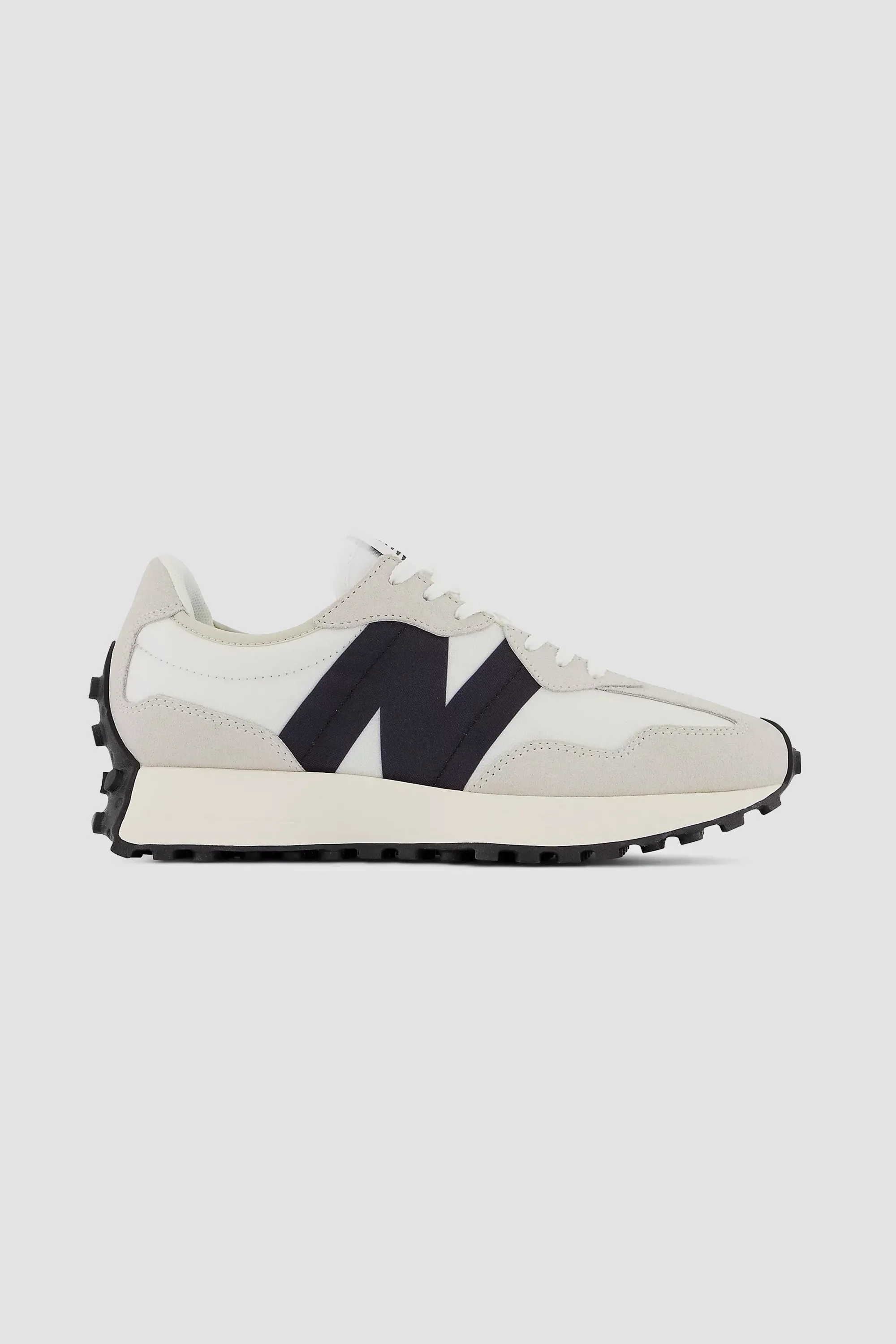 New Balance Men's 327 Sneaker in Sea Salt with Black