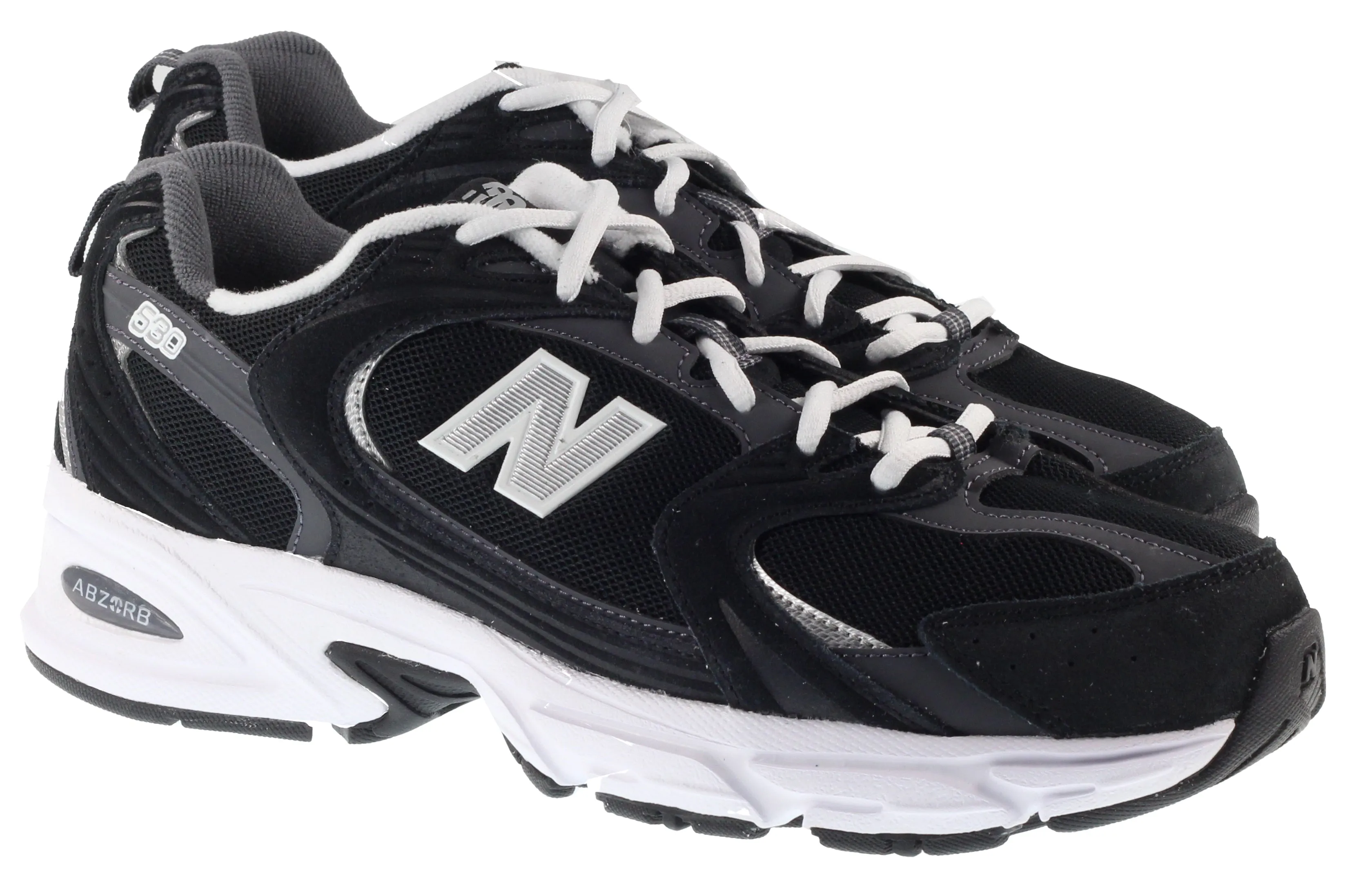 New Balance Trainers Mens 530 Black with magnet and silver metallic