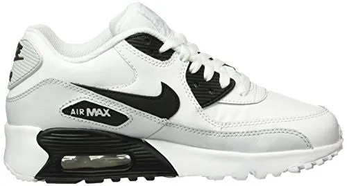 Nike Air Max 90 Letter Big Kids Style Shoes : 833412, White/Black/Platinum, 6.5