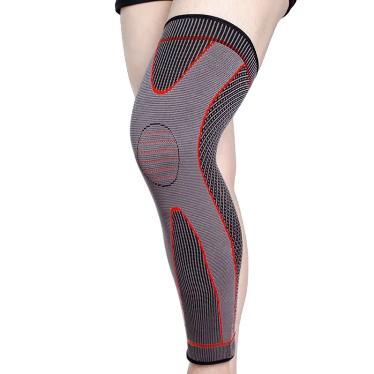 Nylon Knitted Riding Sports Extended Knee Pads, Size: S(Red Basic)