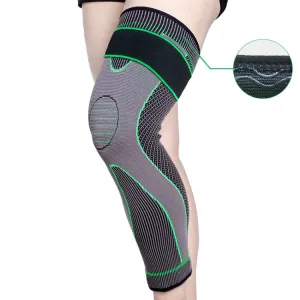 Nylon Knitted Riding Sports Extended Knee Pads, Size: XXL(Green Pressurized Anti-slip)