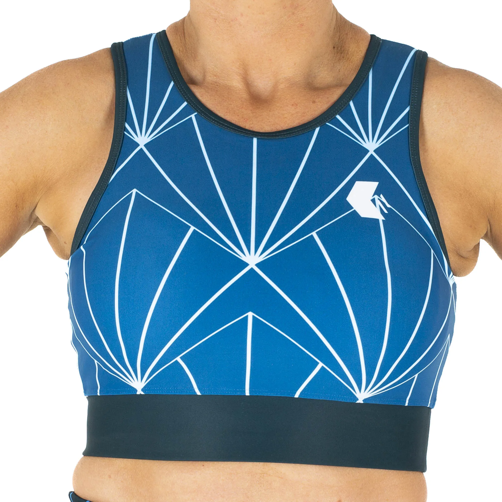 Ombre Framework High Neck Sports Bra Blue