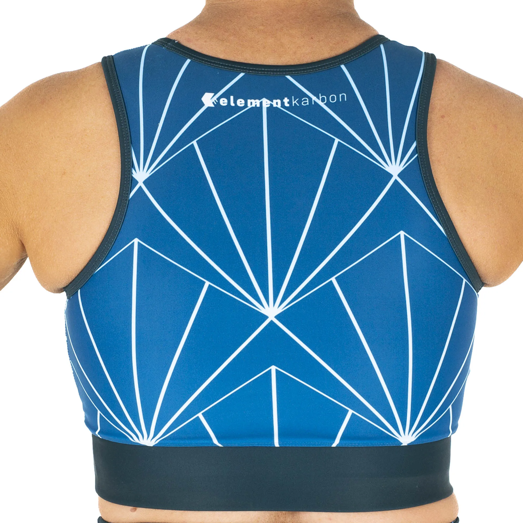 Ombre Framework High Neck Sports Bra Blue