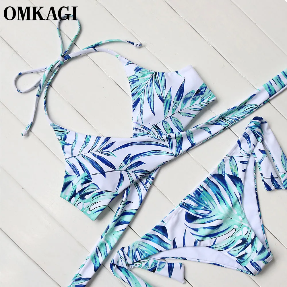 OMKAGI Brazilian Bikini 2017 Swimsuit Swimwear Women Bathing Suit Biquini Push Up Bikini Set Maillot De Bain Femme Beachwear