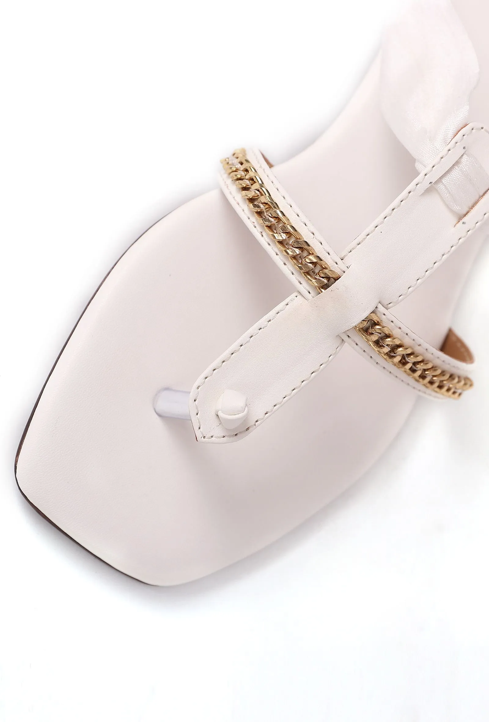 Onyx White Braided Tie Up Flats