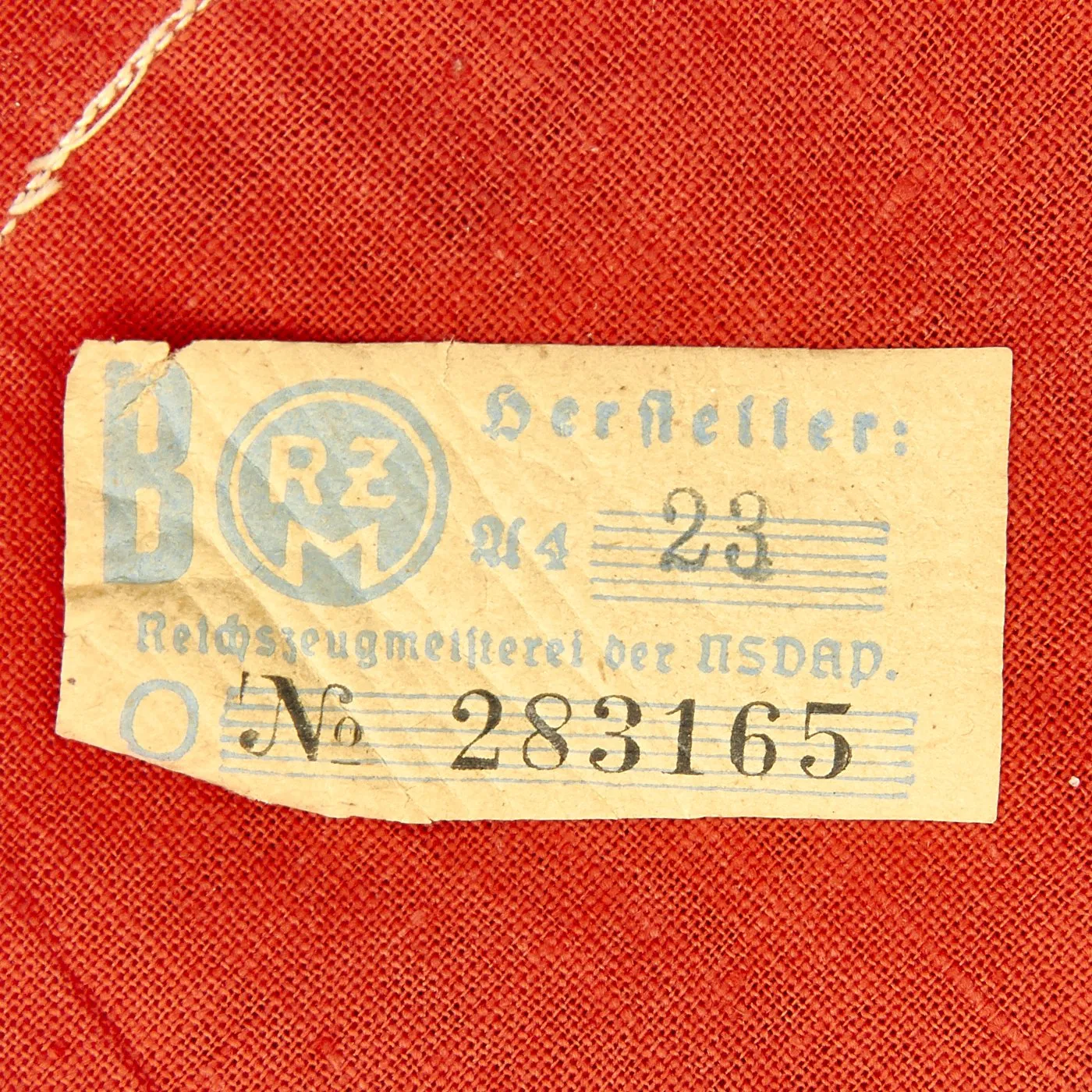 Original German WWII SA Wehrmannschaft Sports Armband with Paper RZM A4/23 Tag