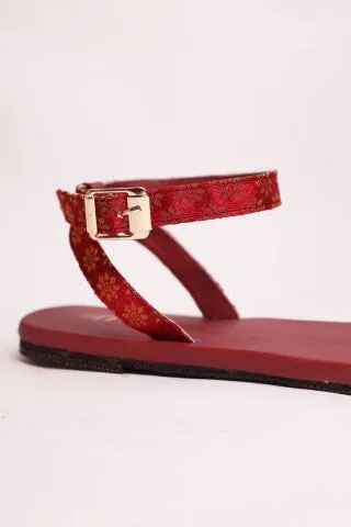 Paaduks Heti Red | Multi Occasion Wear Sandals for Women