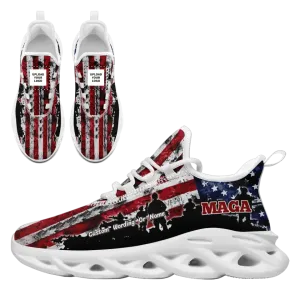 Personalized America Flag Sneakers, Custom MAGA Patriotic Shoes, Comfortable Running Shoes