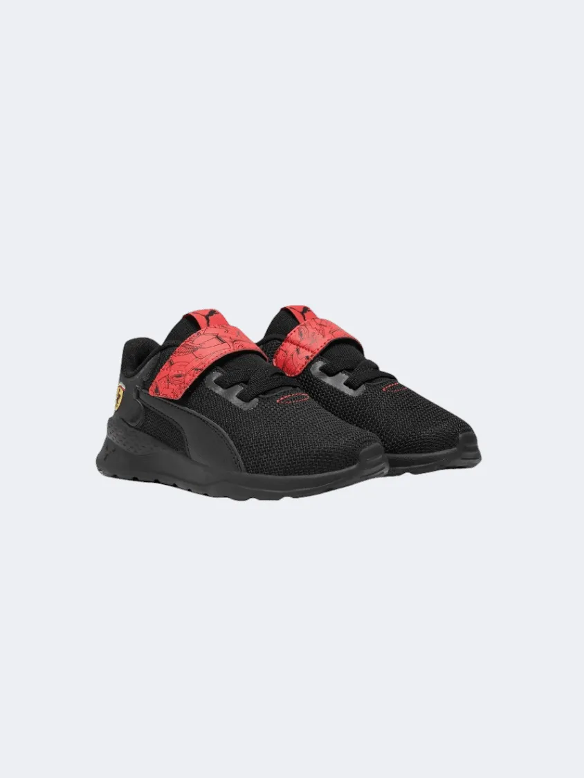 Puma Ferrari Anzarun Ps-Boys Lifestyle Shoes Black/Rosso Corsa