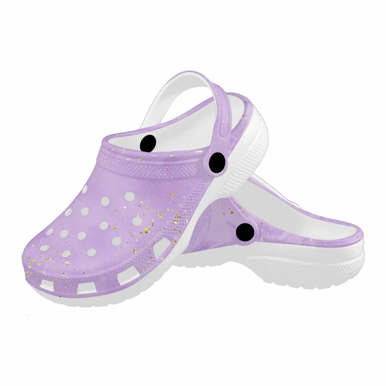 Purple  Custom Print Adults Clogs