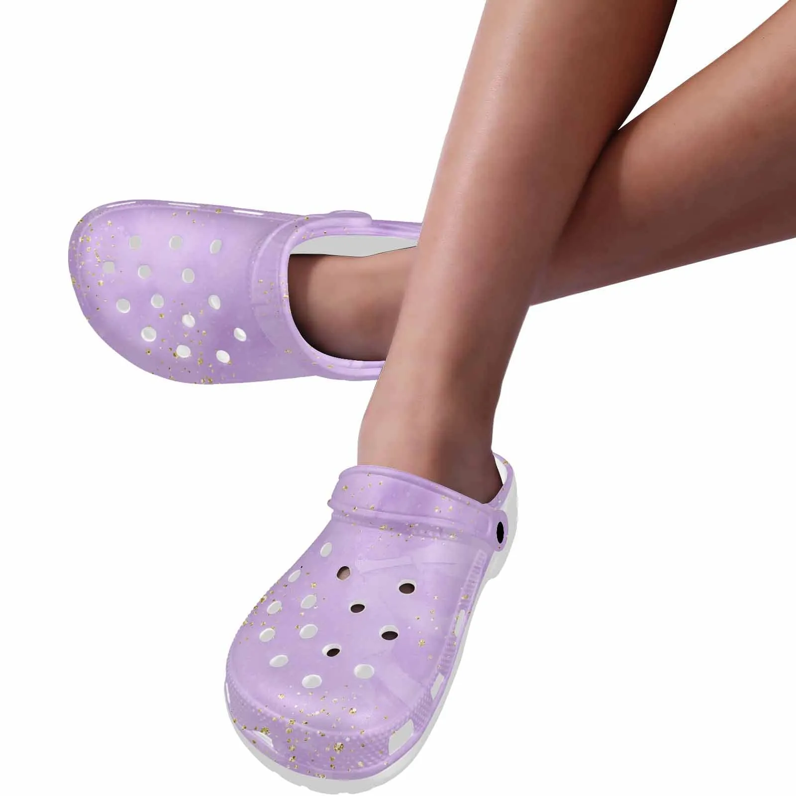 Purple  Custom Print Adults Clogs