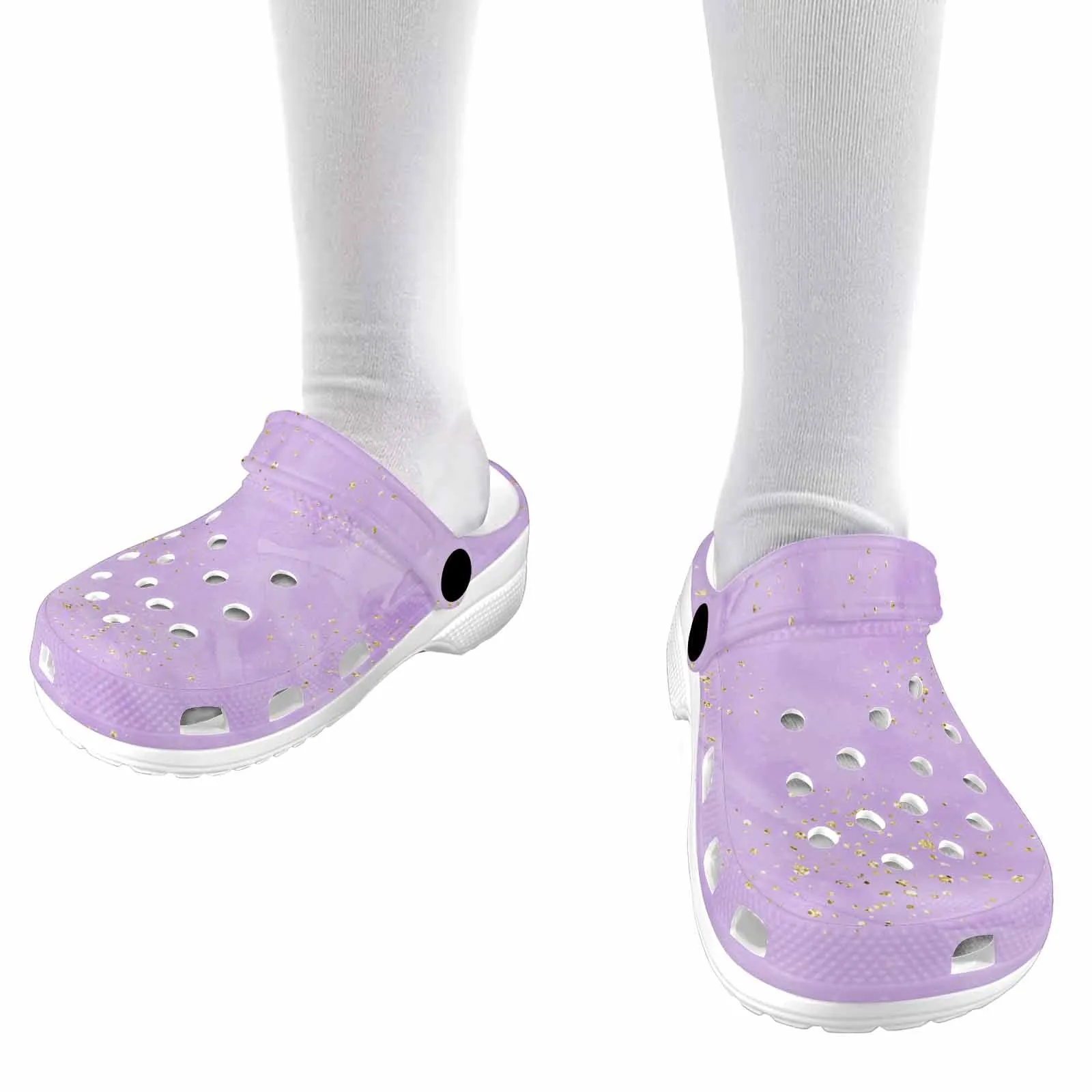 Purple  Custom Print Kids Clogs