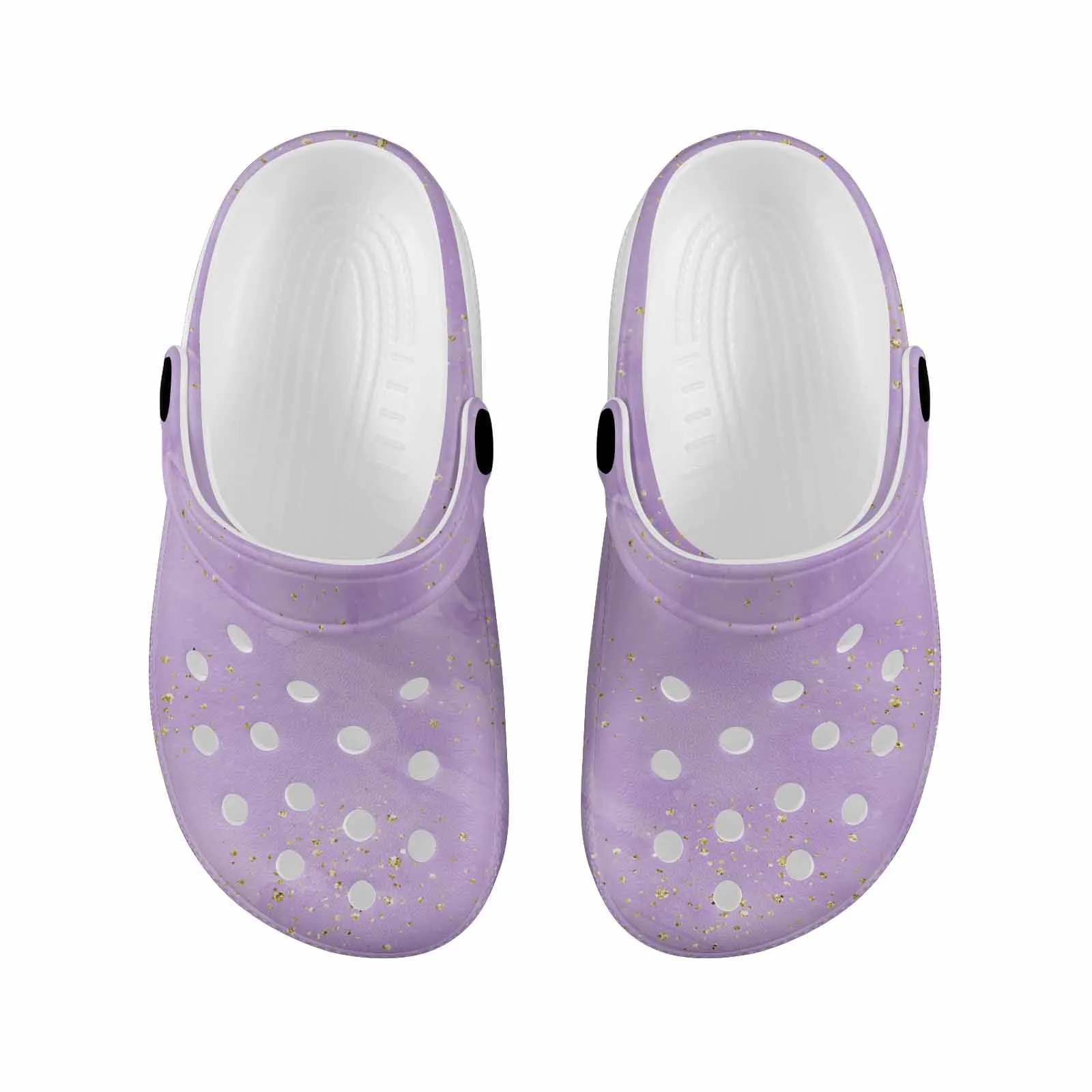 Purple  Custom Print Kids Clogs