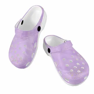 Purple  Custom Print Kids Clogs