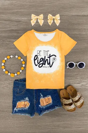 "Be The Light" Sequin Denim Short Set