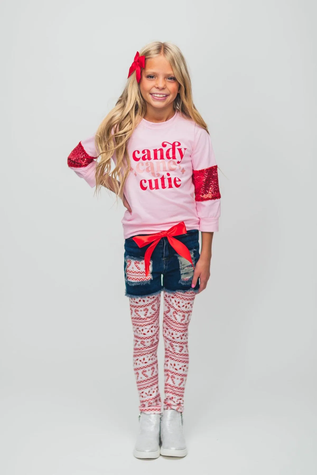 "Candy Cane Cutie" Legging & Short Set