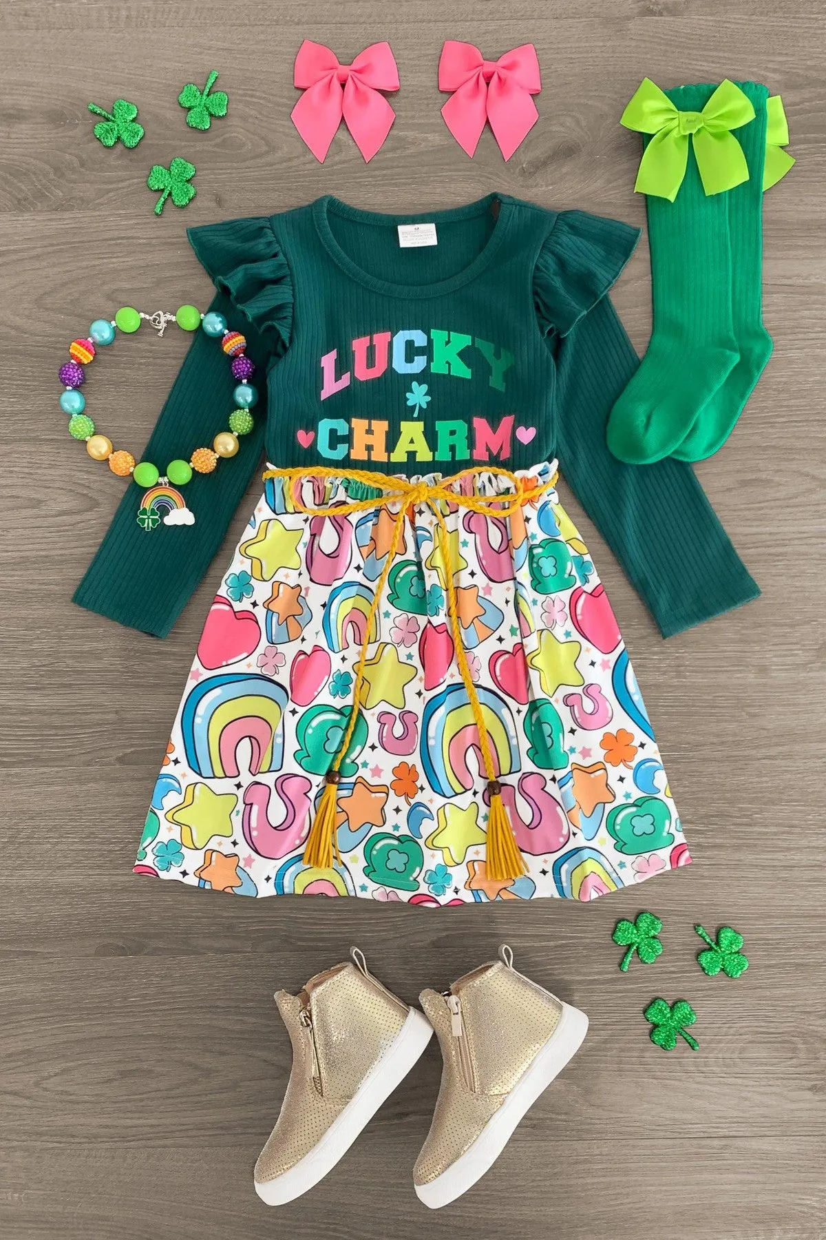 "Lucky Charm" Long Sleeve Dress