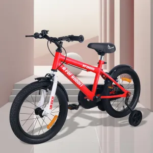 R for Rabbit Vroom Bicycle for Kids Cycle for 4 to 7 Years Boys & Girls 16T Inches | with Training Wheels| 90% Installed (Red)