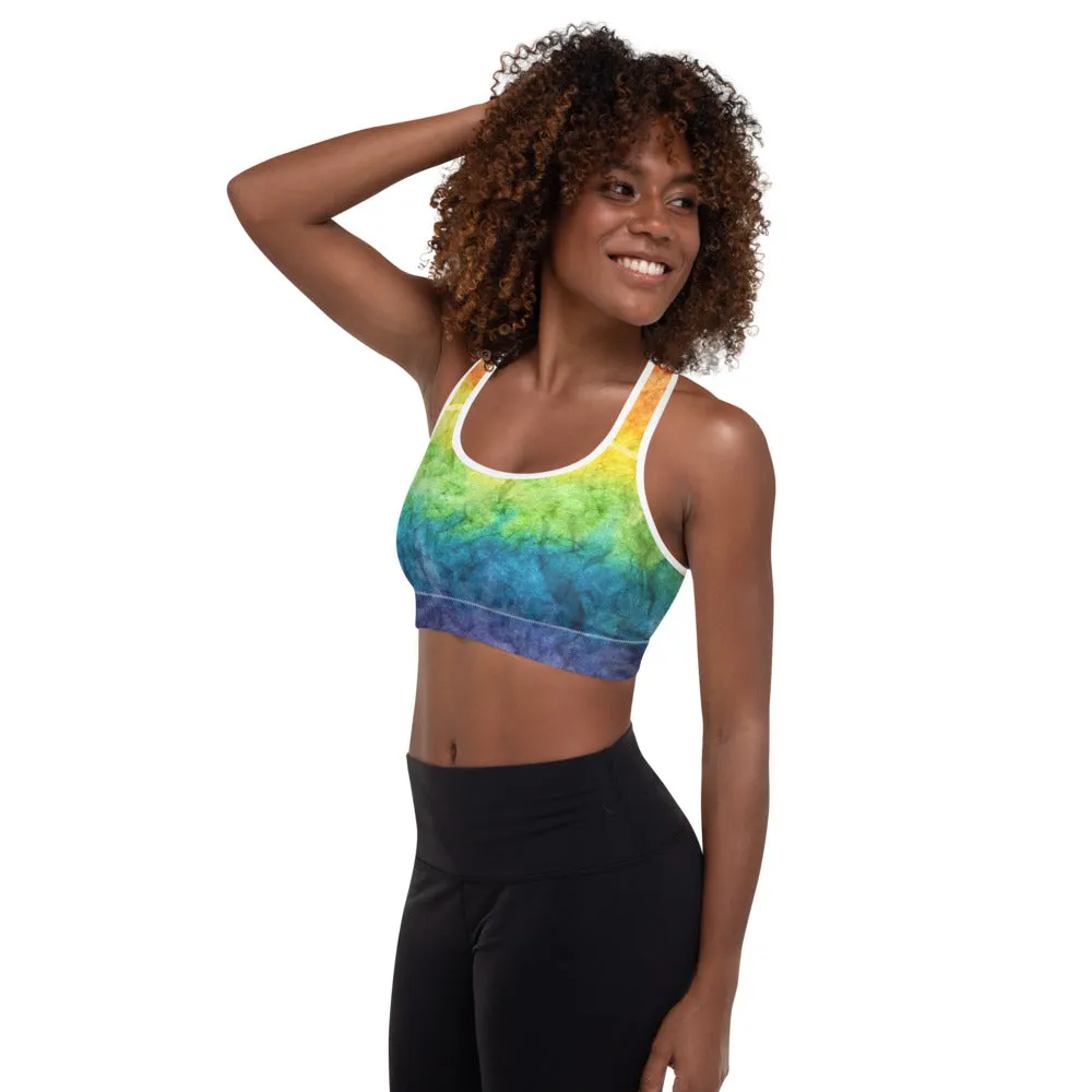 Rainbow Padded Sports Bra