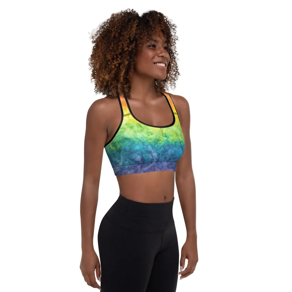 Rainbow Padded Sports Bra