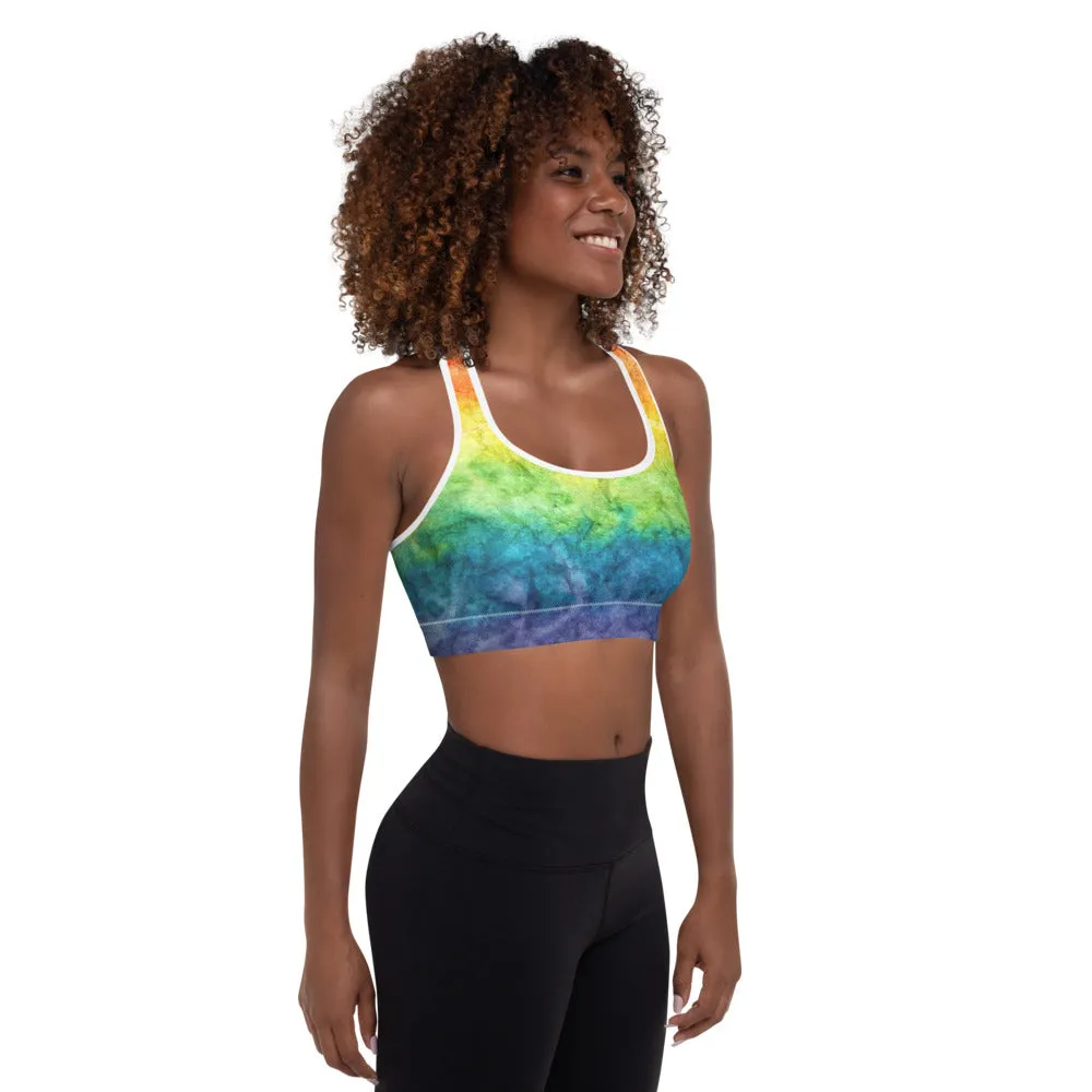 Rainbow Padded Sports Bra