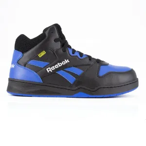 Reebok Mens Black/Blue Leather Work Boots High Top Sneaker Int Met Guard