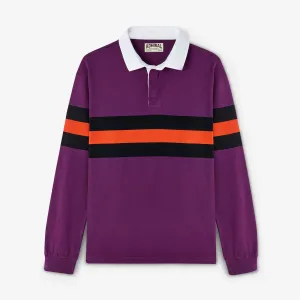 Rendell Rugby Shirt - Claret Plum with Band Stripe