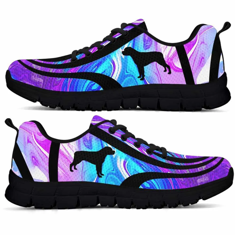 Rottweiler Sneaker, Rottweiler Dog Lovers Blue Purple Wave Sneakers Gym Running Shoes Gift Women Men, Rottweiler Shoes