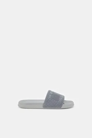 Senior Boys Grey Knitted Slides