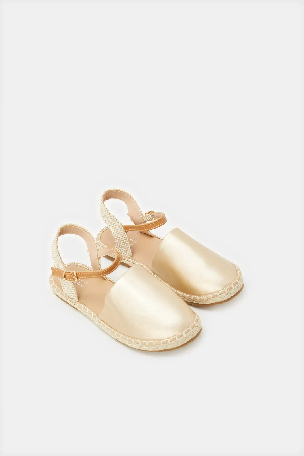 Senior Girls Gold Strap Espadrille