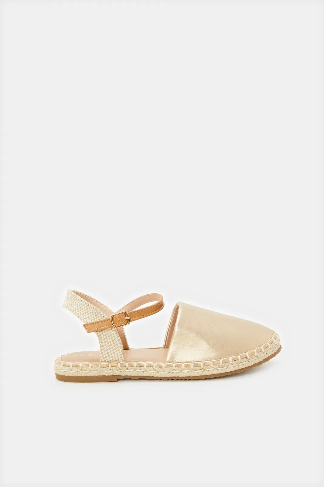 Senior Girls Gold Strap Espadrille