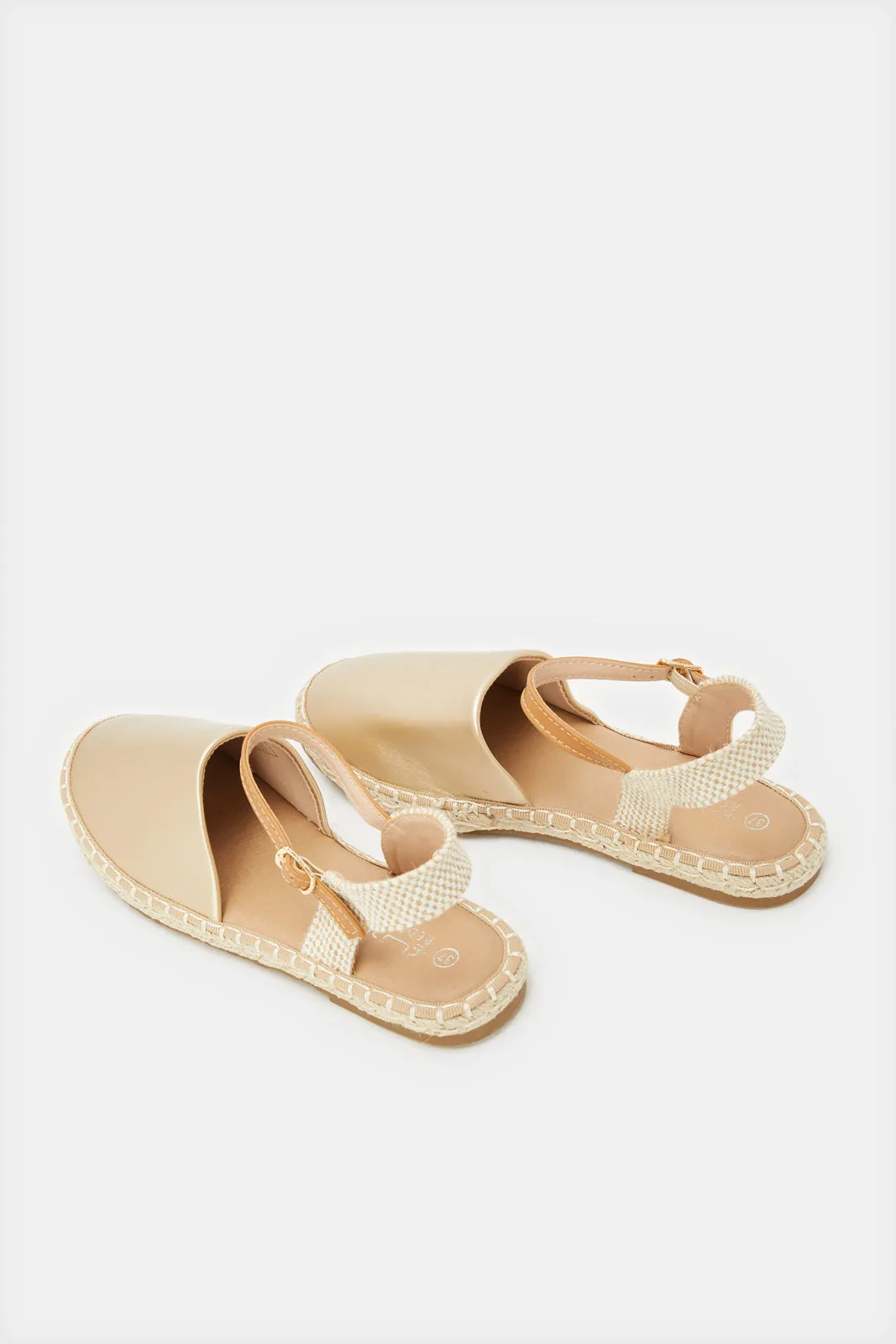 Senior Girls Gold Strap Espadrille