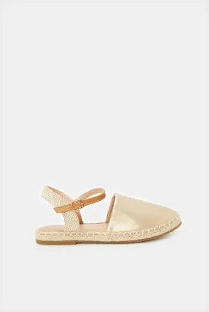 Senior Girls Gold Strap Espadrille