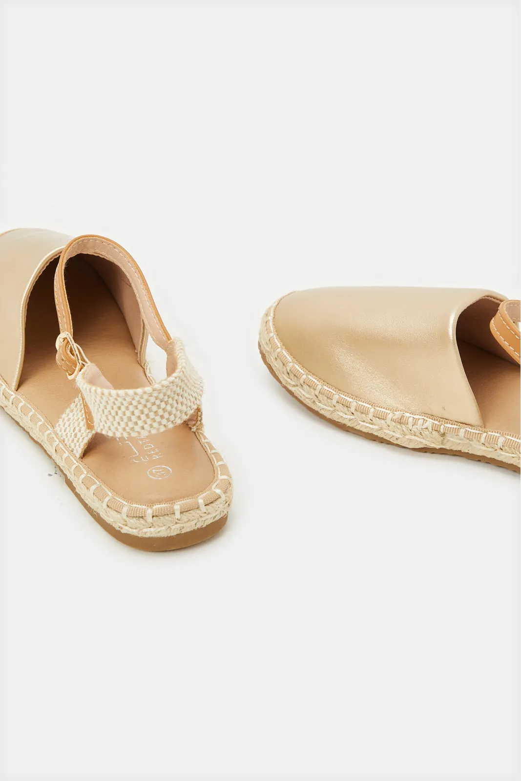 Senior Girls Gold Strap Espadrille