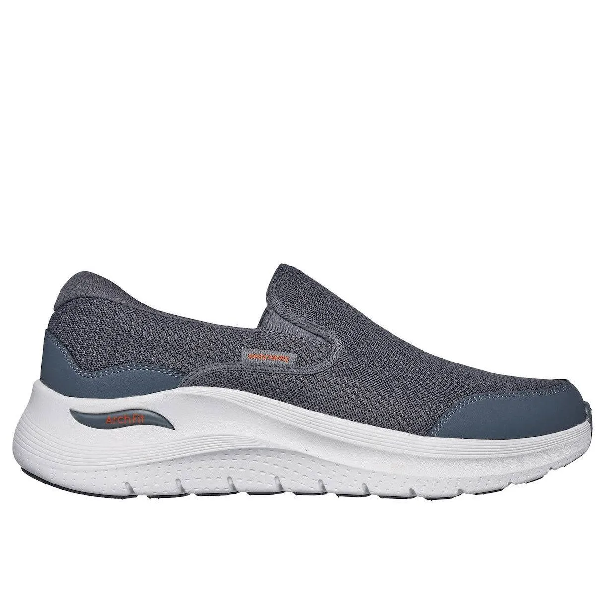 Skechers 232706 Arch Fit 2.0 - Vallo Mens Charcoal Leather & Textile Vegan Slip On Trainers