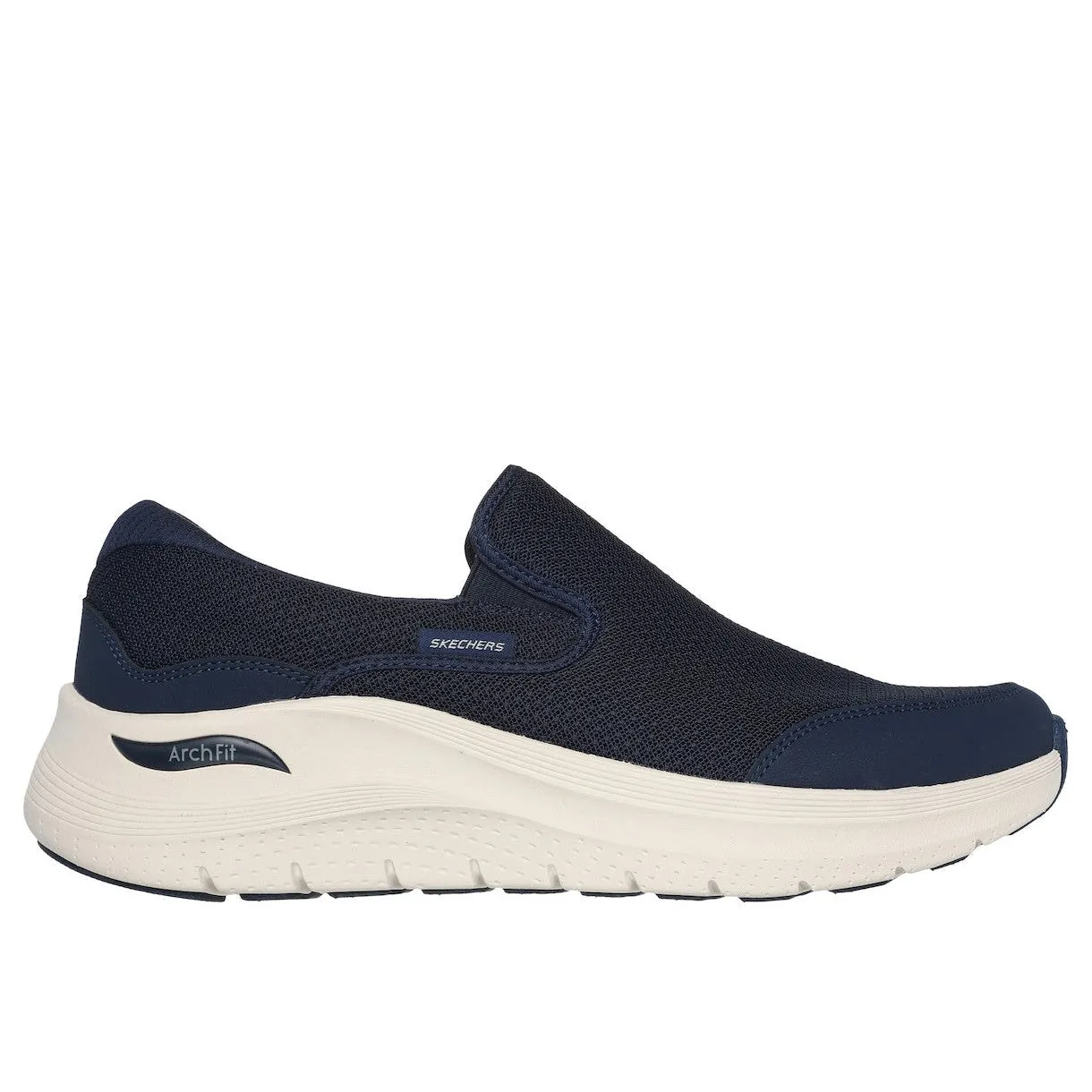 Skechers 232706 Arch Fit 2.0 - Vallo Mens Navy Leather & Textile Vegan Slip On Trainers