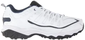 Skechers After Burn Memory Fit Reprint Running Shoe - White/Navy - Mens