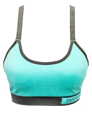 Sky Blue Lubunie 3537 Sports Bra - Ladies Gym Bra - Sports Bra - Padded Sports Bra