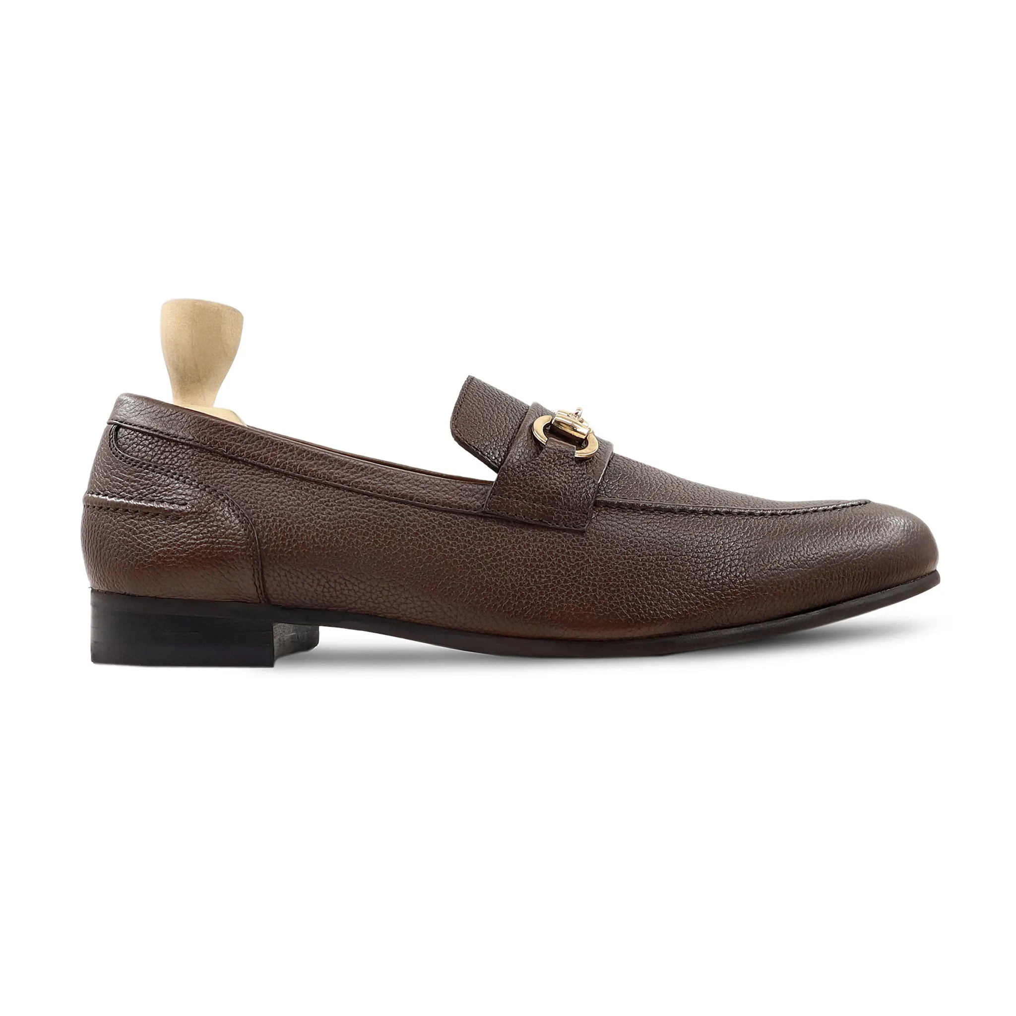 Skylar - Men's Dark Brown Pebble Grain Leather Loafer